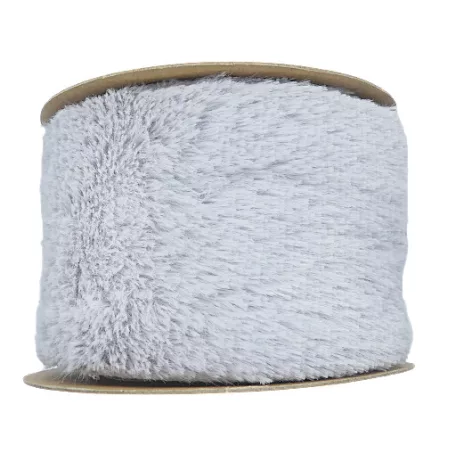Műszörme szalag világos szürke színű 63 mm 2,7 méter, dekorációs kellék. (07)
