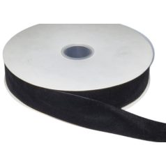   Bársony szalag 38 mm széles, fekete színben.  ( 5 méter). Black Velvet. (kis kiszerelés)